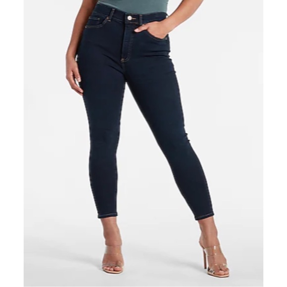 EXPRESS ~High Waisted Dark Wash Jeans (NWT) - Picture 4 of 14